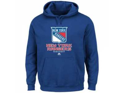New York Rangers Majsetic Royal Blue Critical Victory VIII Pullover Hoodie