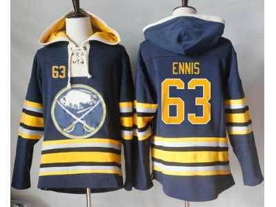 Men's Buffalo Sabres #63 Tyler Ennis Navy Blue Sawyer Hooded Sweatshirt Stitched NHL Jersey