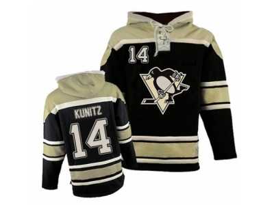 Men's Old Time Hockey Pittsburgh Penguins #14 Chris Kunitz Premier Black Sawyer Hooded Sweatshirt