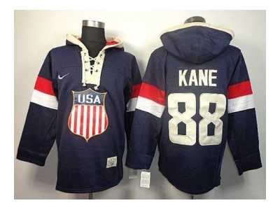 2014 winter olympics nhl jerseys #88 kane blue USA[pullover hooded sweatshirt]
