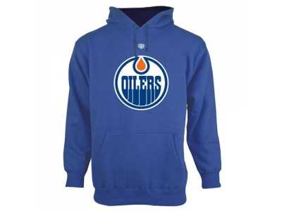 Edmonton Oilers Old Time Hockey Royal Blue Big Logo with Crest Pullover Hoodie
