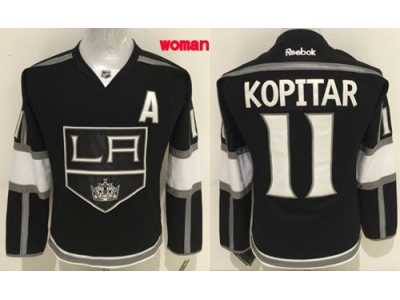 Women''s Los Angeles Kings #11 Anze Kopitar Black Home Stitched NHL Jersey