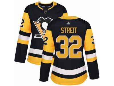 Women's Adidas Pittsburgh Penguins #32 Mark Streit Authentic Black Home NHL Jersey