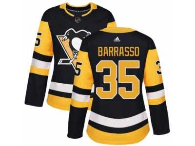 Women's Adidas Pittsburgh Penguins #35 Tom Barrasso Premier Black Home NHL Jersey