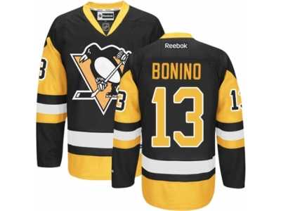 Women's Reebok Pittsburgh Penguins #13 Nick Bonino Premier Black Gold Third NHL Jersey