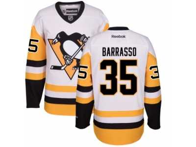 Women's Reebok Pittsburgh Penguins #35 Tom Barrasso Authentic White Away NHL Jersey