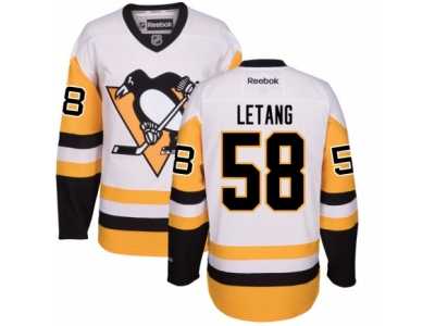 Women's Reebok Pittsburgh Penguins #58 Kris Letang Premier White Away NHL Jersey