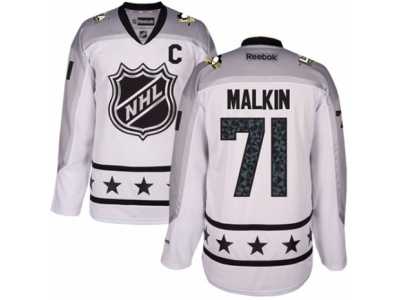 Women's Reebok Pittsburgh Penguins #71 Evgeni Malkin Authentic White Metropolitan Division 2017 All-Star NHL Jersey