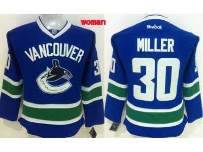 Women NHL Vancouver Canucks #30 Ryan Miller Blue Jerseys