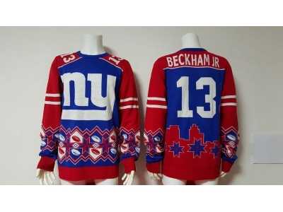 Nike New York Giants #13 Odell Beckham Jr blue Men's Ugly Sweater