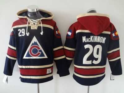 NHL Colorado Avalanche #29 Nathan MacKinnon Navy Blue Sawyer Hooded Jerseys
