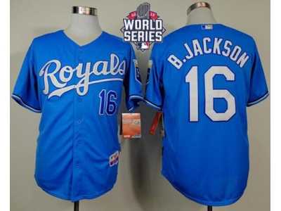 Kansas City Royals #16 Bo Jackson Light Blue Alternate Cool Base W 2015 World Series Patch Stitched MLB Jersey