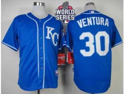 Kansas City Royals #30 Yordano Ventura Light Blue Alternate 2 Cool Base W 2015 World Series Patch Stitched MLB Jersey