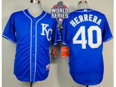 Kansas City Royals #40 Kelvin Herrera Light Blue Alternate 2 Cool Base W 2015 World Series Patch Stitched MLB Jersey