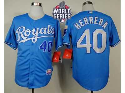 Kansas City Royals #40 Kelvin Herrera Light Blue Alternate Cool Base W 2015 World Series Patch Stitched MLB Jersey