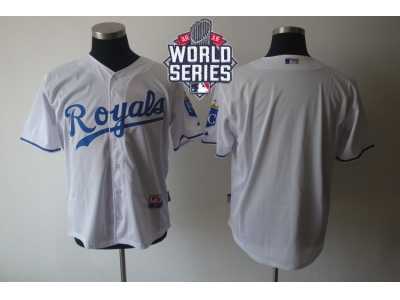 Kansas City Royals Blank White Cool Base W 2015 World Series Patch Stitched MLB Jersey