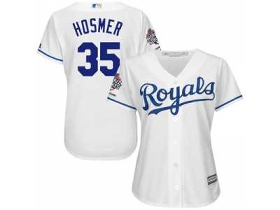 Women's Kansas City Royals #35 Eric Hosmer White Cool Base 2015 World Series Champions MLB Jersey
