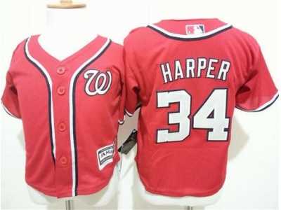 Toddler Washington Nationals #34 Bryce Harper Red Cool Base Stitched MLB Jersey