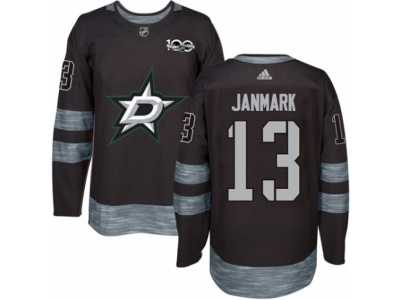 Men's Adidas Dallas Stars #13 Mattias Janmark Authentic Black 1917-2017 100th Anniversary NHL Jersey