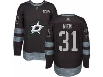 Men's Adidas Dallas Stars #31 Antti Niemi Authentic Black 1917-2017 100th Anniversary NHL Jersey