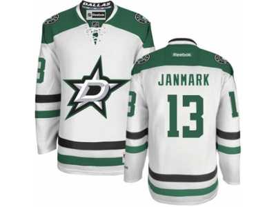 Men's Reebok Dallas Stars #13 Mattias Janmark Authentic White Away NHL Jersey