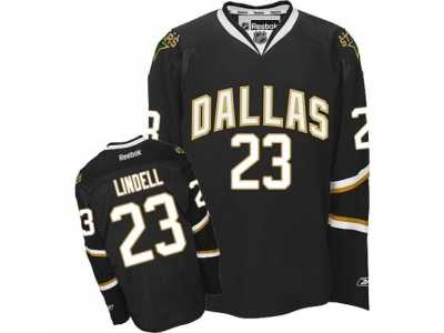 Men's Reebok Dallas Stars #23 Esa Lindell Authentic Black NHL Jersey