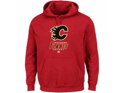Calgary Flames Majestic Red Critical Victory VIII Fleece Hoodie