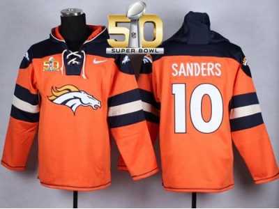 Nike Denver Broncos #10 Emmanuel Sanders Orange Super Bowl 50 Player Pullover NFL Hoodie