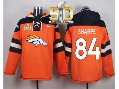 Nike Denver Broncos #84 Shannon Sharpe Orange Super Bowl 50 Player Pullover NFL Hoodie