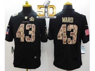Nike Denver Broncos #43 T.J. Ward Black Super Bowl 50 Men's Stitched NFL Limited Salute to