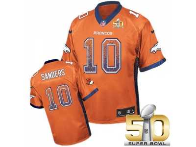 Nike Denver Broncos #10 Emmanuel Sanders Orange Team Color Super Bowl 50 Men's Stitched NFL Elite Drift Fashion Jersey