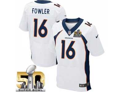 Nike Denver Broncos #16 Bennie Fowler White Super Bowl 50 Men's Stitched NFL New Elite Jersey