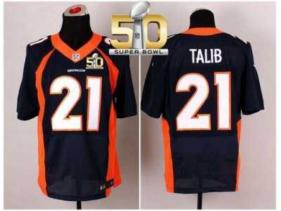 Nike Denver Broncos #21 Aqib Talib Navy Blue Alternate Super Bowl 50 Men's Stitched NFL New Elite Jersey