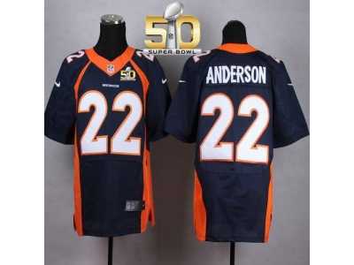 Nike Denver Broncos #22 C.J. Anderson Navy Blue Alternate Super Bowl 50 Men's Stitched NFL New Elite Jersey