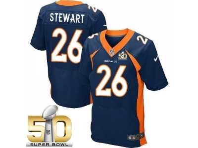 Nike Denver Broncos #26 Darian Stewart Navy Blue Alternate Super Bowl 50 Men's Stitched NFL New Elite Jersey