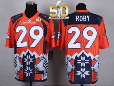 Nike Denver Broncos #29 Bradley Roby Orange Super Bowl 50 Men's Stitched NFL Elite Noble Fashion Jersey