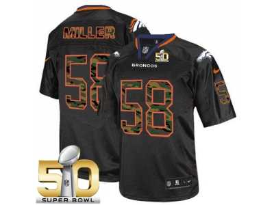 Nike Denver Broncos #58 Von Miller Black Super Bowl 50 Men's Stitched NFL Elite Camo Fashion Jersey