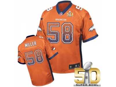 Nike Denver Broncos #58 Von Miller Orange Team Color Super Bowl 50 Men's Stitched NFL Elite Drift Fashion Jersey