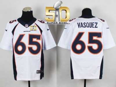 Nike Denver Broncos #65 Louis Vasquez White Super Bowl 50 Men's Stitched NFL New Elite Jersey