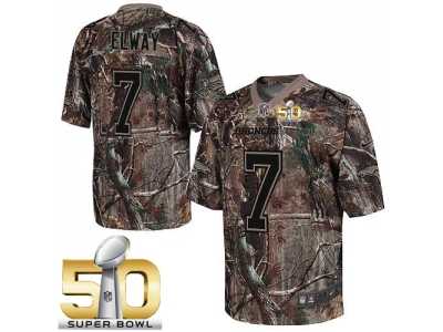 Nike Denver Broncos #7 John Elway Camo Super Bowl 50 Men's Stitched NFL Realtree Elite Jersey