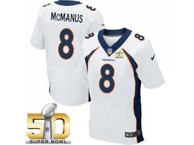 Nike Denver Broncos #8 Brandon McManus White Super Bowl 50 Men's Stitched NFL New Elite Jersey