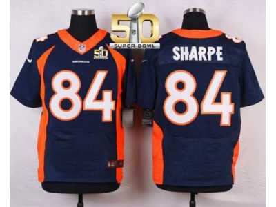 Nike Denver Broncos #84 Shannon Sharpe Navy Blue Alternate Super Bowl 50 Men's Stitched NFL Elite Jersey