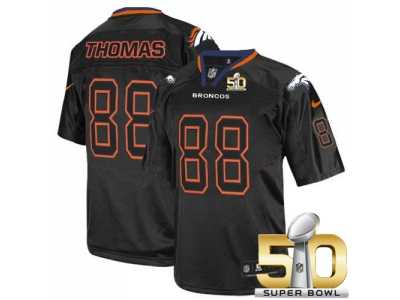 Nike Denver Broncos #88 Demaryius Thomas Lights Out Black Super Bowl 50 Men's Stitched NFL Elite Jersey
