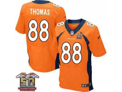 Nike Denver Broncos #88 Demaryius Thomas Men's Orange NFL Home Super Bowl 50 Champions Elite Jersey