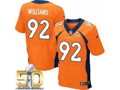 Nike Denver Broncos #92 Sylvester Williams Orange Team Color Super Bowl 50 Men's Stitched NFL New Elite Jersey