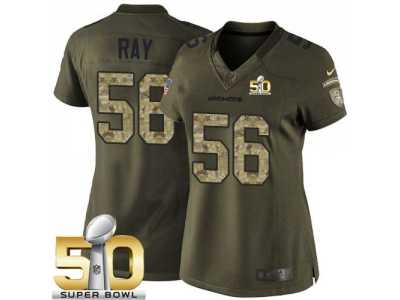 Women Nike Broncos #56 Shane Ray Green Super Bowl 50 Stitched Salute to Service Jersey