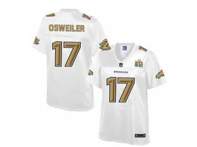 Women Nike Denver Broncos #17 Brock Osweiler White NFL Pro Line Super Bowl 50 Fashion Jersey