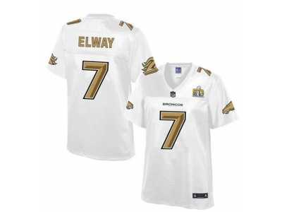 Women Nike Denver Broncos #7 John Elway White NFL Pro Line Super Bowl 50 Fashion Jersey