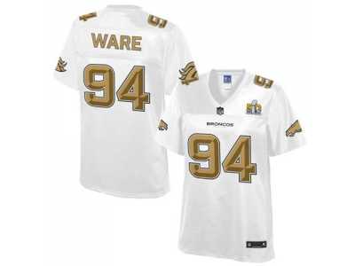Women Nike Denver Broncos #94 DeMarcus Ware White NFL Pro Line Super Bowl 50 Fashion Jersey