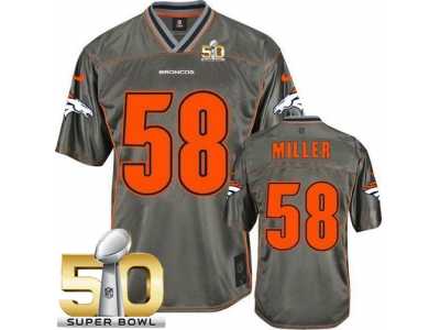Youth Nike Broncos #58 Von Miller Grey Super Bowl 50 Stitched Vapor Jersey